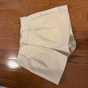 Cream leather shorts